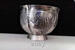 18 Century Catherine II Antique Imperial Russian Silver Charka Chased Vodka Cup