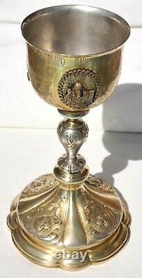 1867y RUSSIAN ROYAL IMPERIAL 84 SILVER CHURCH ART JESUS CHALICE CUP GOBLET KOVSH