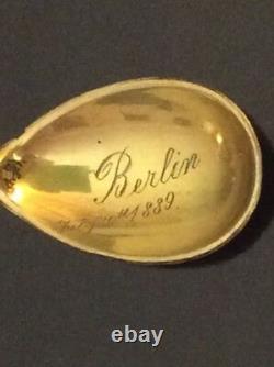 1889 Berlin Spoon Cloisonne Enamel Silver 84 Russian Imperial Klingert Antique