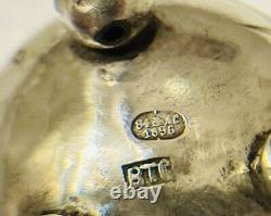 1896 Antique Imperial Russian Gilt Sterling Silver 84 Salt Cellar Bowl 21.5 gr