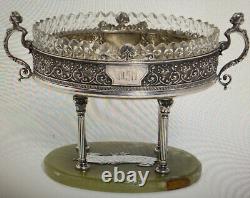 19 C Imperial Russian 84 Silver Repousse Compote or Bowl By Mikhail Tarasov 468g
