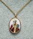 1900 Imperial Russian 56/14k Gold Enamel Saint Nicholas Neck Pendant Icon Fob