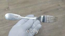 1908-1917 Antique Russian Imperial Solid Silver 84 Fork 77g. Master DF. RK