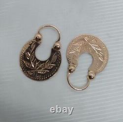 1920 Antique Imperial Russian ROSE Gold 56 14K Women's Jewelry Earrings 4 gr