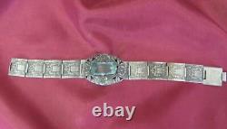 19c. Imperial Russia Antique Silver Ladies Bracelet Floral Elements