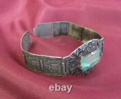 19c. Imperial Russia Antique Silver Ladies Bracelet Floral Elements