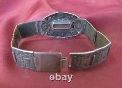 19c. Imperial Russia Antique Silver Ladies Bracelet Floral Elements