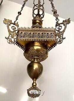 19c. RUSSIAN IMPERIAL CHURCH LAMPADA CHRISTIANITY RELIGIOUS SACRED OIL ICON LAMP
