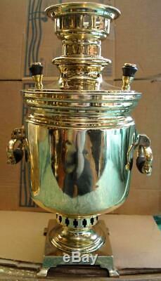 19th Antique Imperial Russian Wood Fire Tea Samovar Batashev Tula 3 liters Marks
