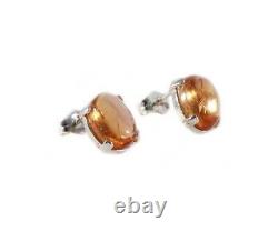 19thC Antique 6½ct Imperial Topaz+Stud Earrings Ancient Roman God Apollo Jupiter