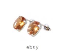 19thC Antique 6½ct Imperial Topaz+Stud Earrings Ancient Roman God Apollo Jupiter