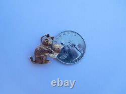 1of A Kind Imperial Russian 1900 Hollow Cast 14K 56 Gold Cat Pendant Charm