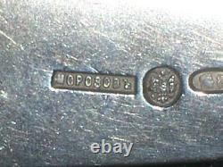 2 Old Original Monogram Spoon Morozov Russian Imperial Silver 84 Antique Russia