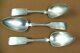 3 Antique 1858 Imperial Russian 84 Sterling Silver Large Serving Spoons