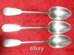 3 Original Silver 84 Spoons Set Russian Imperial Antique Russia Vintage Sterling