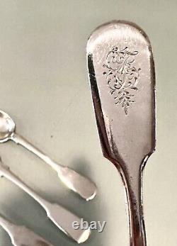 4-Piece Vintage Antique 19C Russian Imperial Silver 84 Large Spoon Fork Flatware