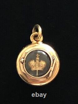 A Russian Miniature Imperial Crown Pendant By Faberge