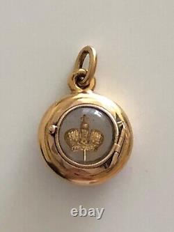 A Russian Miniature Imperial Crown Pendant By Faberge