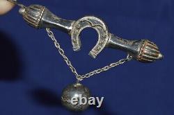 ANTIQUE 19 century! Imperial Russian Silver 84 Brooch horseshoe Faberge design