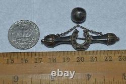 ANTIQUE 19 century! Imperial Russian Silver 84 Brooch horseshoe Faberge design