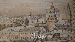 ANTIQUE 19c RUSSIAN IMPERIAL TAPESTRY AN OLD MOSCOW KREMLIN