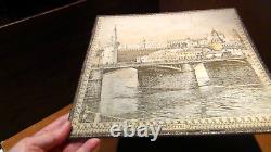 ANTIQUE 19c RUSSIAN IMPERIAL TAPESTRY AN OLD MOSCOW KREMLIN