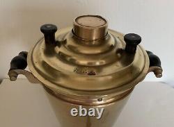 ANTIQUE 19th C IMPERIAL RUSSIAN BRASS TEA SAMOVAR by ROMANOV FACTORY TULA EGOIST