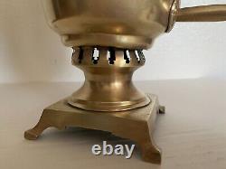 ANTIQUE 19th C IMPERIAL RUSSIAN BRASS TEA SAMOVAR by ROMANOV FACTORY TULA EGOIST