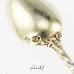ANTIQUE 19thC IMPERIAL RUSSIAN FABERGE SILVER-GILT 12 COFFEE SPOONS c. 1890