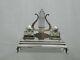 Antique Imperial Russian 84 Silver Ink Stand Inkwell Desk Set Musical Motif Lyre