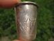 Antique Imperial Russian Vodka Cup Beaker Silver 84 Engraved Silver