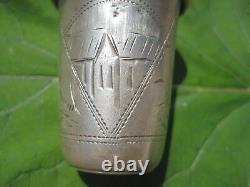 ANTIQUE IMPERIAL RUSSIAN Vodka Cup BEAKER SILVER 84 ENGRAVED SILVER
