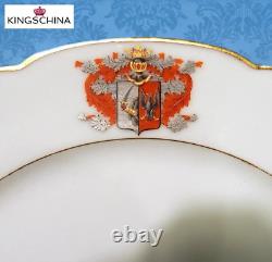 ANTIQUE RUSSIAN IMPERIAL PORCELAIN PLATE OBOLIANOV Armorial hand painted