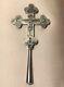 Antique 1859 19th Century Silver Niello Russian Imperial Crucifix Cross