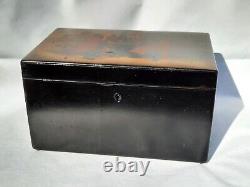 Antique 1880's Vishnyakov Factory Russian Lacquer Box Imperial Era Fedoskino