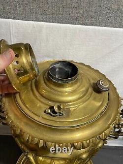 Antique 1880s 1890s IMPERIAL RUSSIA 22 solid brass SAMOVAR + Tray + Tea Pot URN