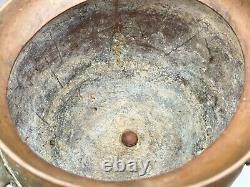 Antique 1890's-1900's Imperial Brass Copper Russian Hammered Pot DAMAGE