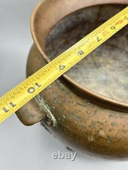 Antique 1890's-1900's Imperial Brass Copper Russian Hammered Pot DAMAGE