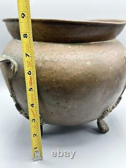 Antique 1890's-1900's Imperial Brass Copper Russian Hammered Pot DAMAGE