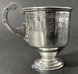 Antique 1894 Imperial Russian 84 Silver Engraved Cup (I? , I. Shchekleev)