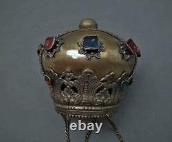 Antique 18th Century Russian Icon Vigil lamp In Form Of Russian Imperial Crown