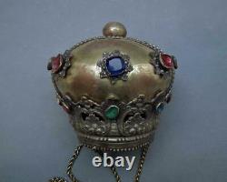 Antique 18th Century Russian Icon Vigil lamp In Form Of Russian Imperial Crown