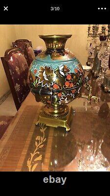 Antique 1904 Imperial Russian Hand Painted Samovar For Coffee Tea Each $450