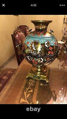 Antique 1904 Imperial Russian Hand Painted Samovar For Coffee Tea Each $450