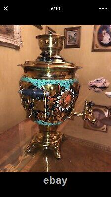 Antique 1904 Imperial Russian Hand Painted Samovar For Coffee Tea Each $450