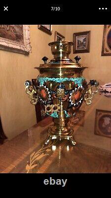 Antique 1904 Imperial Russian Hand Painted Samovar For Coffee Tea Each $450