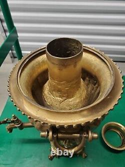 Antique 19th Century IMPERIAL RUSSIA BRASS SAMOVAR Multiple Engravings Stamped