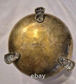 Antique 19th Century Imperial Russian Hammered Brass Bowl/Planter withClaw Feet