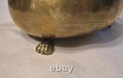 Antique 19th Century Imperial Russian Hammered Brass Bowl/Planter withClaw Feet