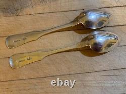 Antique 19th Century Pair Russian Imperial 84 Silver Soup Spoons